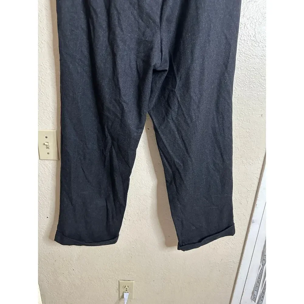 Brioni Flannel Knit Gray Flat Cuffed Trousers Gray Wool Mens 42R Quiet Luxury